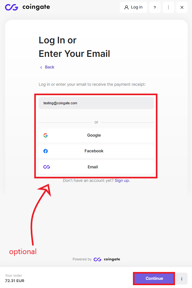 enter email or login