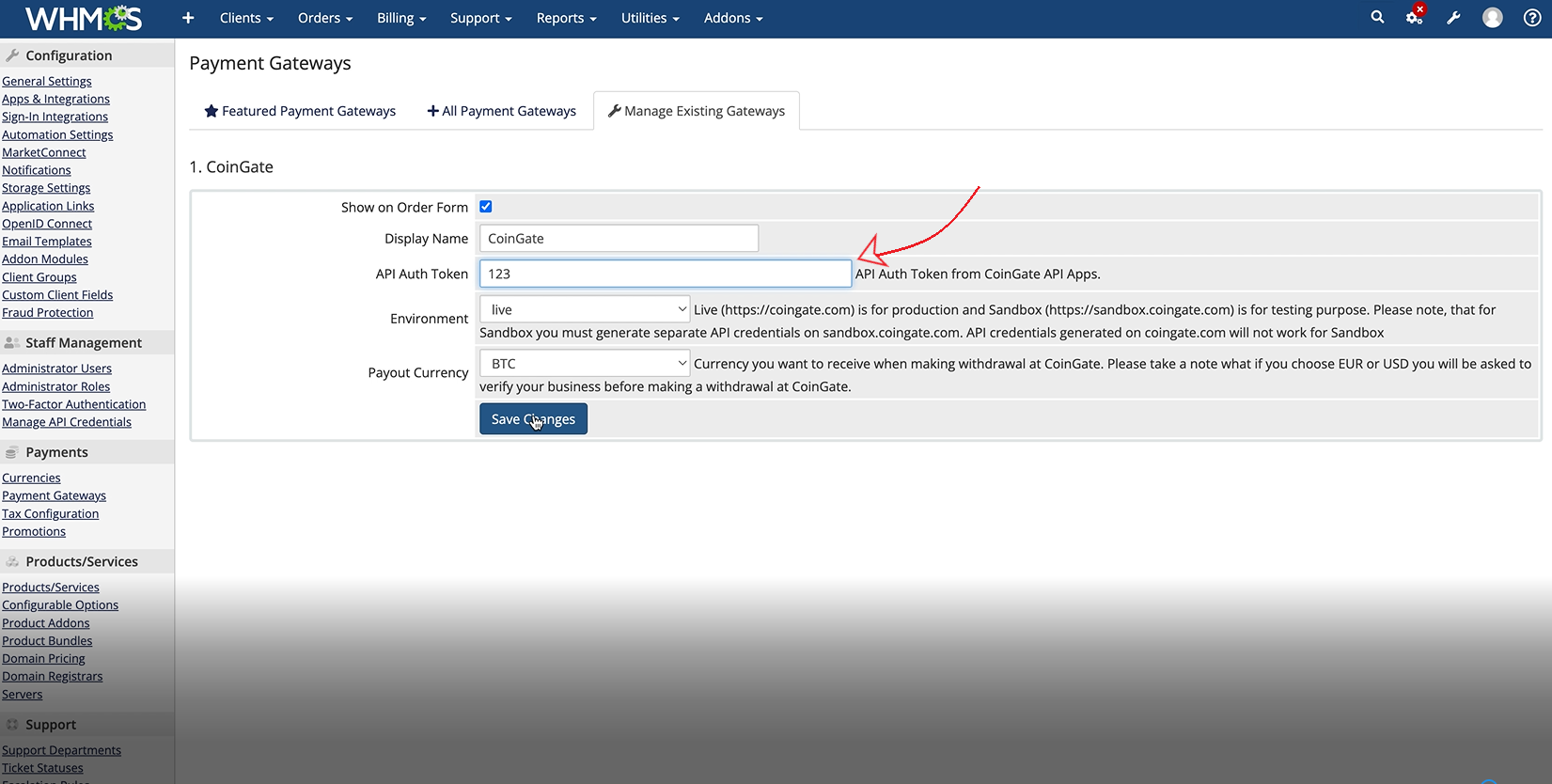 whmcs-Plugin-Installation Schritt fünf