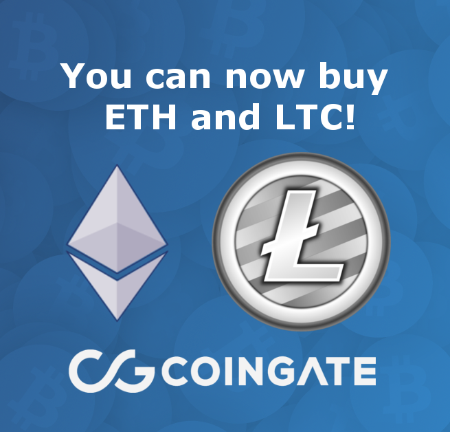 Buy LTC and ETH on CoinGate