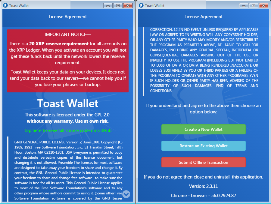 how to send xrp to toast wallet with bitstamp