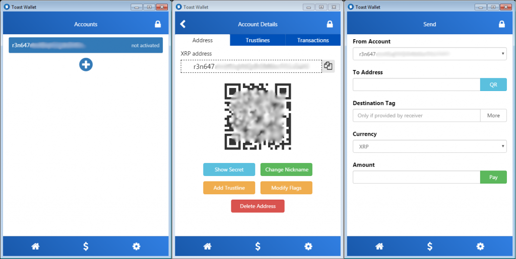 how do i send my xrp from bitstamp to toast wallet