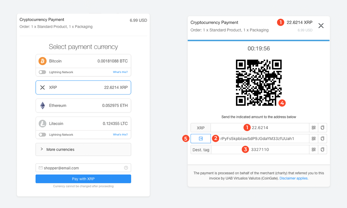 how to send xrp to toast wallet from bitstamp