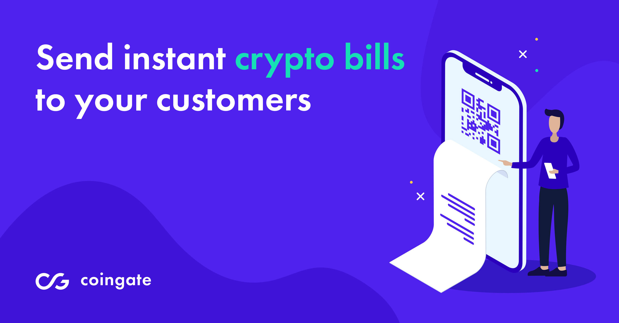 an option to accept cryptocurrency payments with instant bills