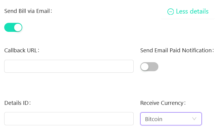 additional information of payment details billing screen