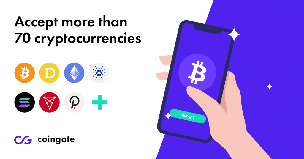 Merchants can now accept more than 70 cryptocurrencies using CoinGate