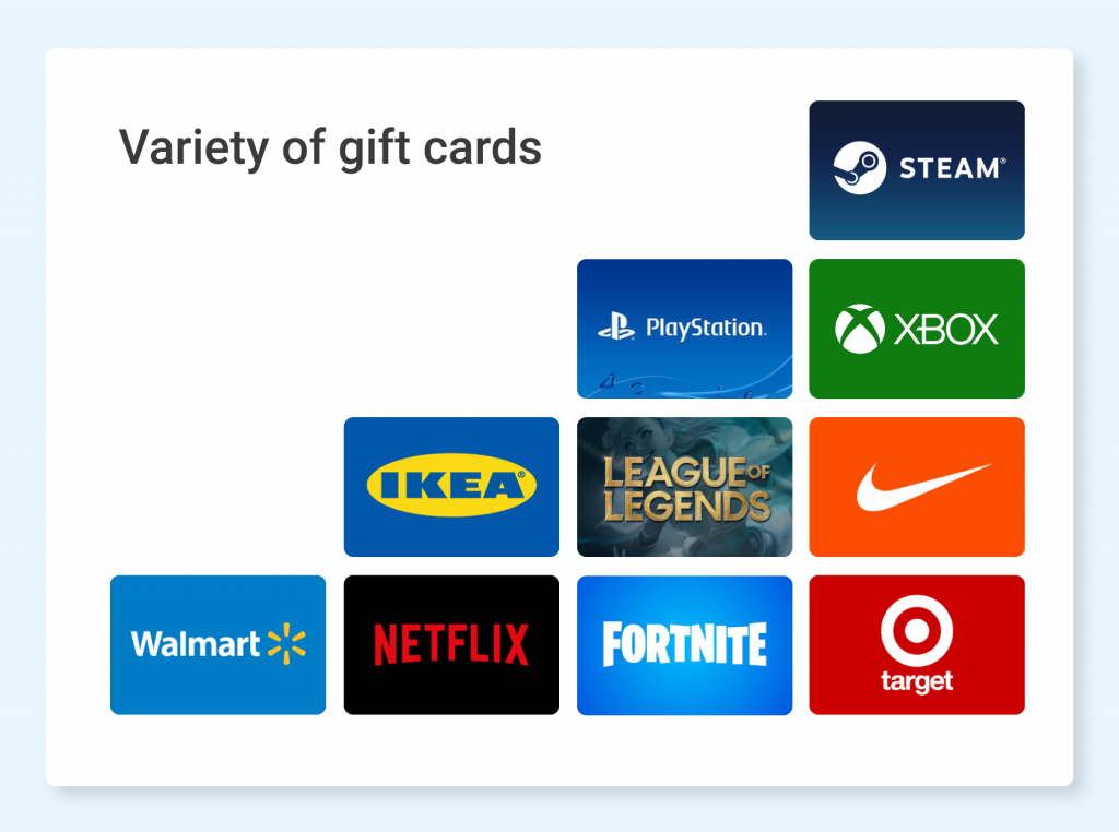 Achetez des cartes-cadeaux Ikea, Xbox, Nike et autres avec des bitcoins.