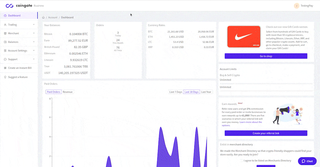 remboursement du commerçant paiements en crypto-monnaie