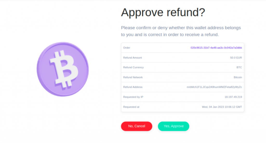 refund currency crypto.com